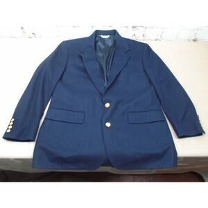 VTG Polo University Club By Ralph Lauren Mens 46 Blazer Jacket Navy Blue Wool